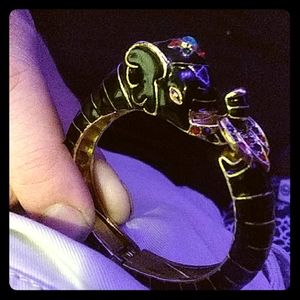 Vintage very rare elephant bracelet with red and g